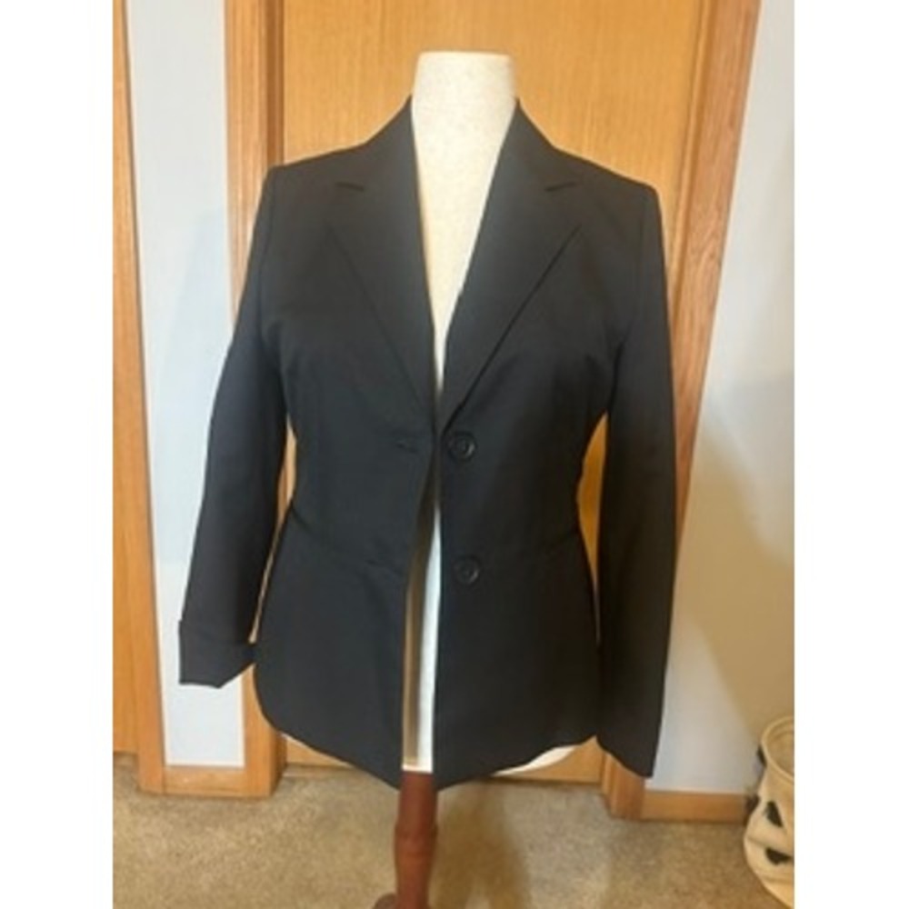 Black Label by Evan-Picone Women Black 2-Button Tailored Blazer Jacket Size 10